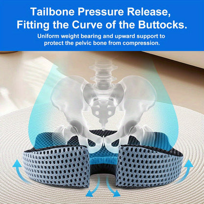 Triangular Car Seat Cushion with Memory Foam Support for Tailbone Relief & Posture Correction | Breathable Mesh Cover | Non-Slip Base for