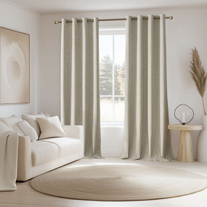 BURLAPLIVA – Blackout Textured Curtains for Elegant Living Rooms