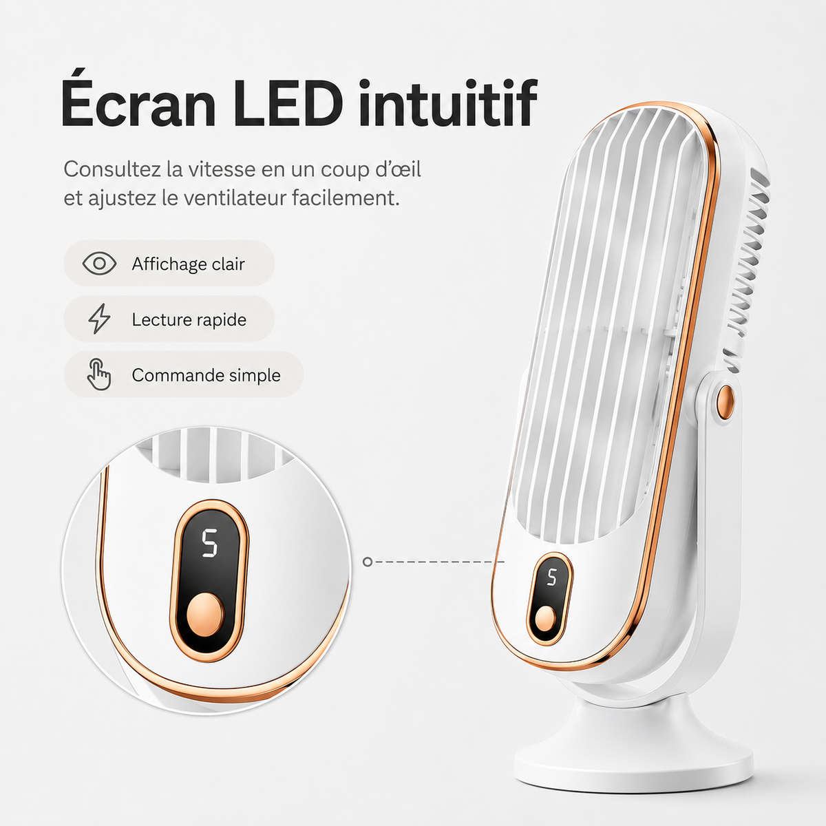 Dual Motor Desk Fan with 720° Rotation, 5 Speed Settings & USB Rechargeable Battery – Whisper-Quiet Personal Cooling Tower for Office