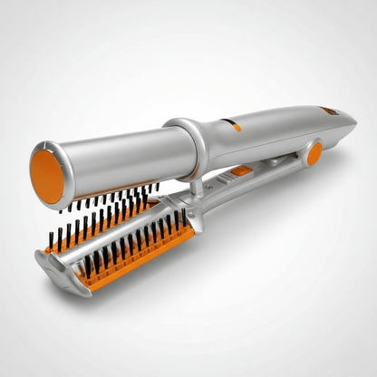 Heated Ceramic Barrel Hair Styler with Auto-Rotate Brush & 3 Temperature Settings for Volume and Curls