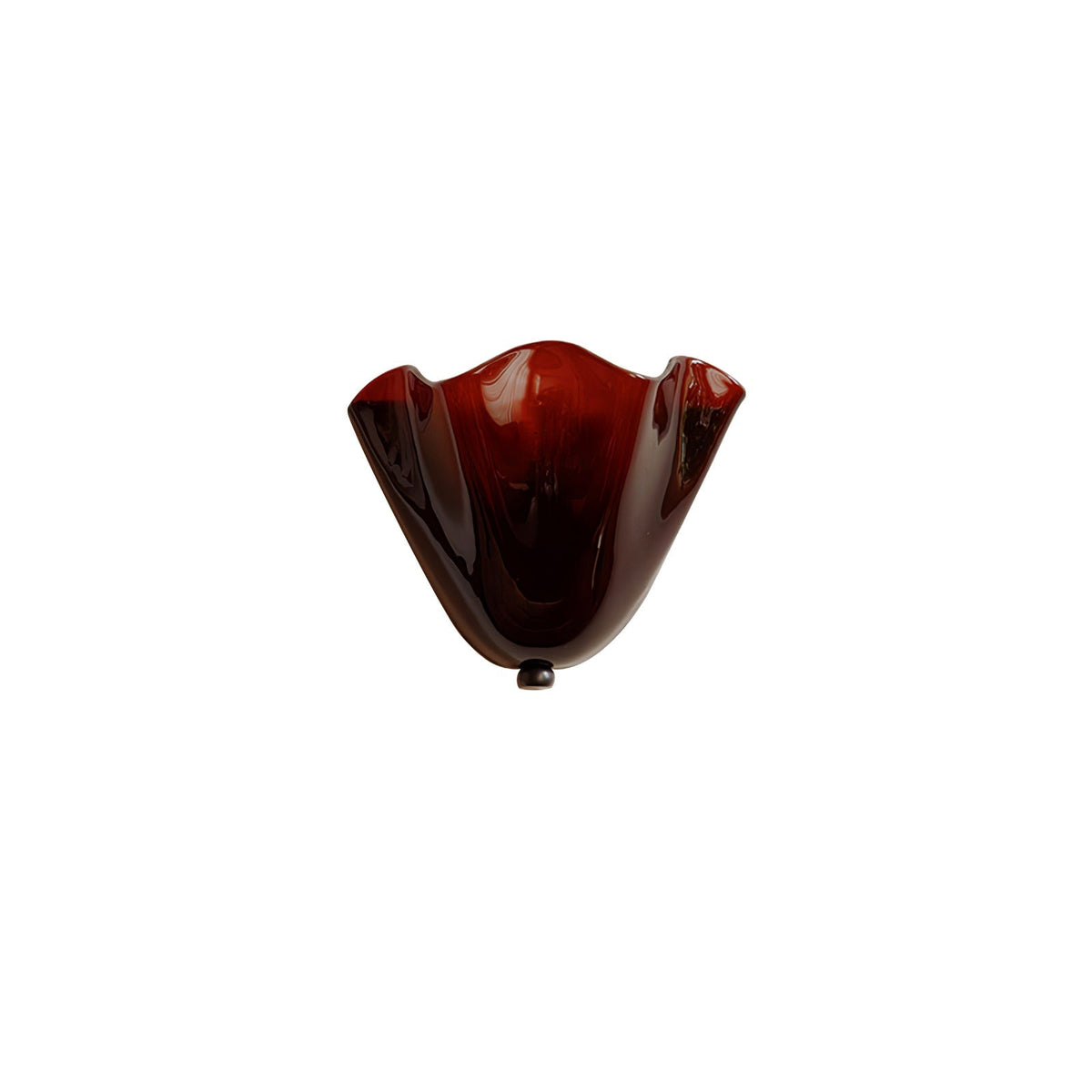 Indoor Sconce with Sculptural Glass Shade in Warm Tones – Metal Frame LED-Compatible – Wall-Mounted Accent for Bedrooms Hallways Living Spac