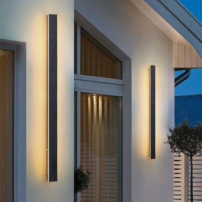 Outdoor LED Wall Light Waterproof Linear Modern Metal Sconce for Porch Garden Patio Courtyard Minimalist Exterior Lighting