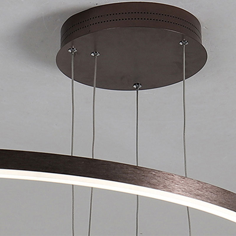 Tiered Ring Pendant Light Modern Metal Circular Chandelier for Dining Room Living Room Bedroom Kitchen Island Adjustable Height LED