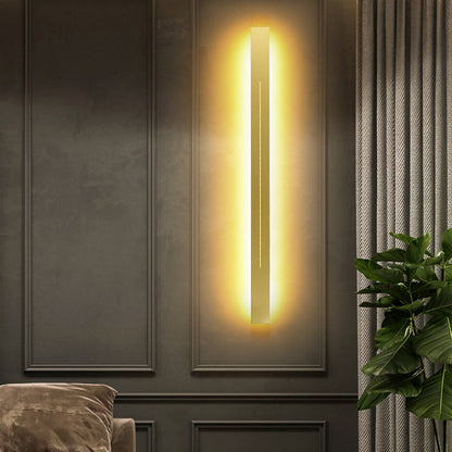 Linear Wall Sconce – LED Modern Metal Accent Light for Living Room Bedroom Hallway Entryway – Dimmable Option Available – Rectangular