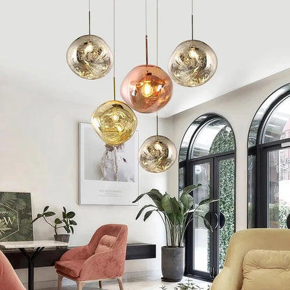 Molten Acrylic Hanging Light Fixture 15 in Warm Glow E27 Socket for Dining Room Kitchen Island Above Table Modern Sculptural Ceiling Lamp Or