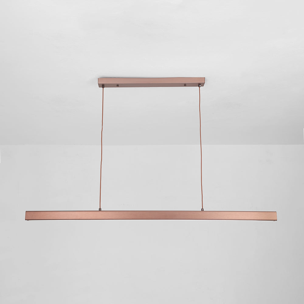 Linear LED Ceiling Light 59 in Metal Acrylic Fixture for Kitchen Island & Dining Room Adjustable Hanging Lamp Modern Black Brown