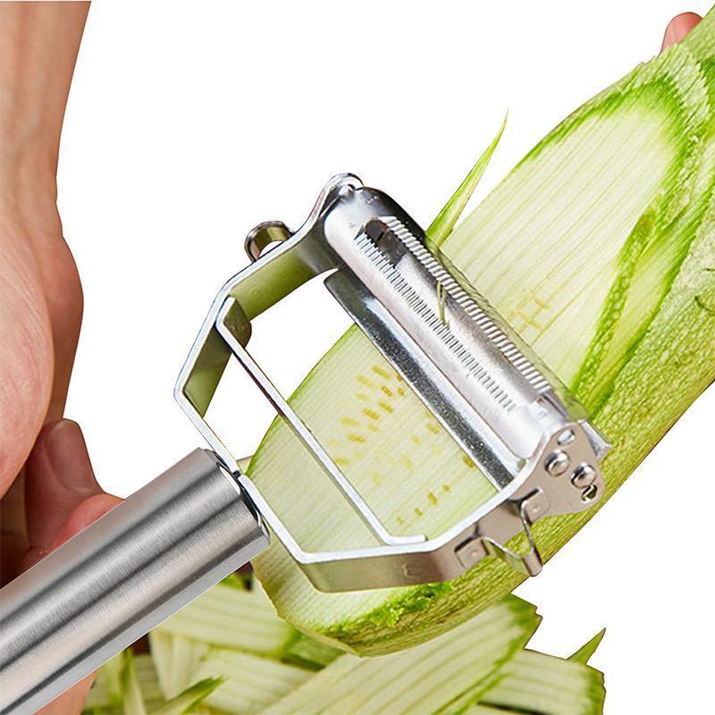 Dual-Blade Vegetable Peeler with Julienne Slicer | Stainless Steel Kitchen Tool for Potatoes Carrots Zucchini Cucumbers Apples | Dishwasher