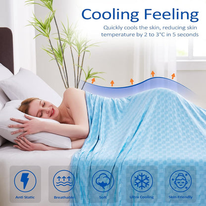 ChillEase | Couverture rafraîchissante pour dormeurs ayant chaud, dotée de la technologie Arc-Chill | Douce et respirante pour un confort tout au long de l'année