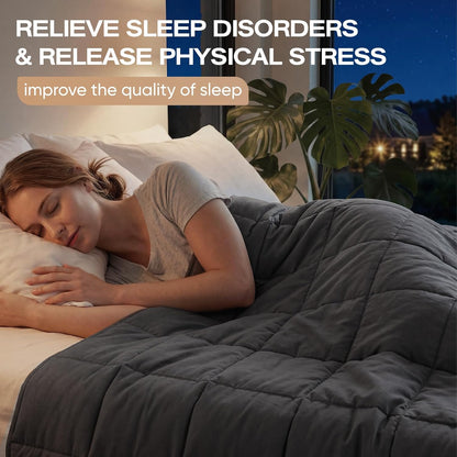 Confort douillet | Couverture lestée rafraîchissante pour adultes avec billes de verre de qualité supérieure | Conception douce et respirante pour la relaxation et la qualité du sommeil