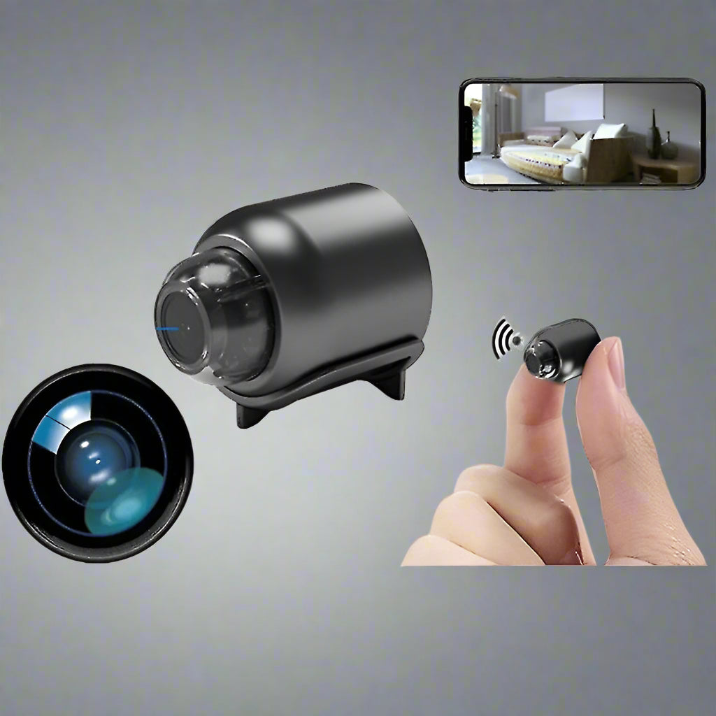 Ultra-Compact WiFi Security Camera 1080P HD Indoor Surveillance Wireless Motion Alerts Night Vision 140° Lens Home Office Nursery Monitor Sm