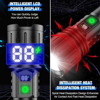 Rechargeable Long-Distance Tactical LED Torch – Bright Flashlight for Camping, Work & Emergencies