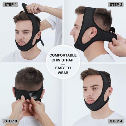 Sangle de maintien pour la respiration buccale – Mentonnière réglable pour un confort nocturne et un meilleur repos