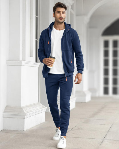 Men's Athletic Two-Piece Jogger Set with Pullover and Pants – Lightweight Breathable Tracksuit for Training, Gym & Casual Lounge Wear