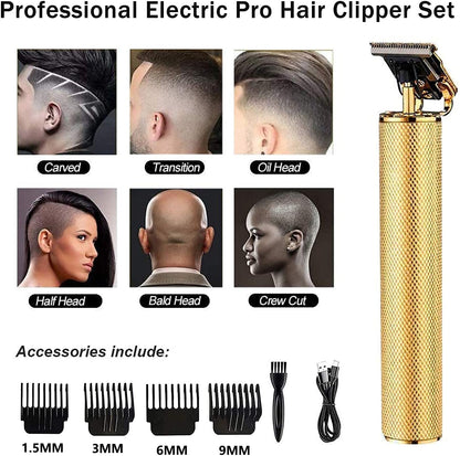 Cordless Precision Hair Clipper with T-Blade for Fade Cuts, Edge-Ups, Beard Shaping & Full Body Detailing – USB Rechargeable, 6-Hour