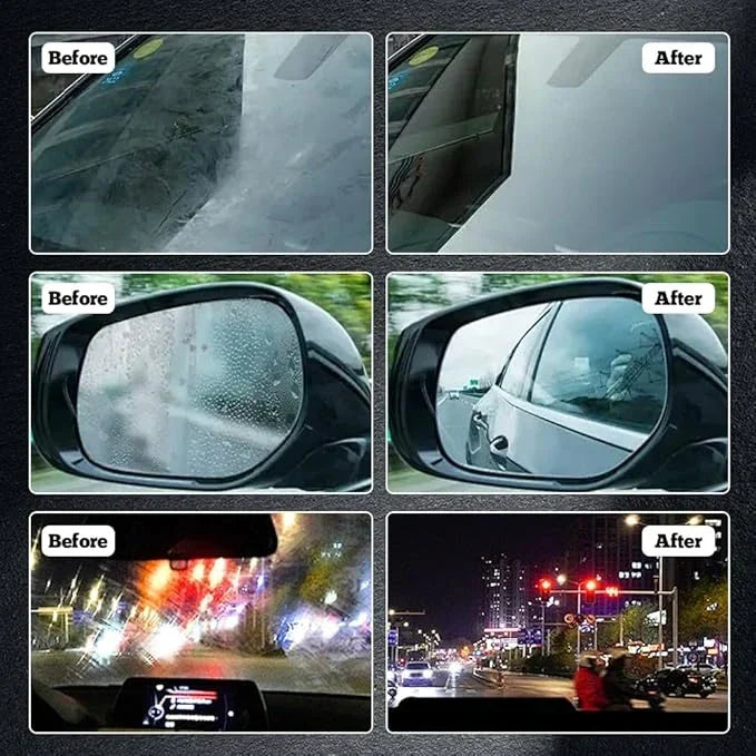 Windshield Cleaner Brush with Water-Repelling Coating for Streak-Free Glass, Mirrors & Windows - Removes Greasy Haze, Road Grime & Fog Fast