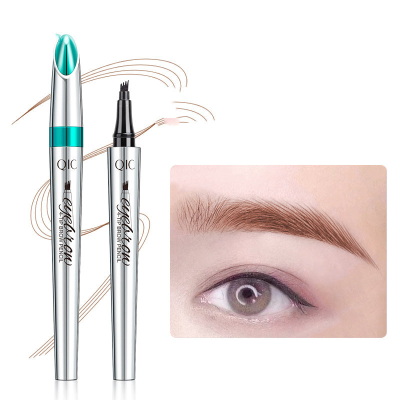 Four-Prong Microblading Brow Pen with Long-Lasting Formula for Natural Hair-Like Strokes