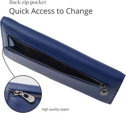 Ortekor Ultra-Thin Leather Card Wallet with RFID Blocking Technology | Compact Design for Secure Storage