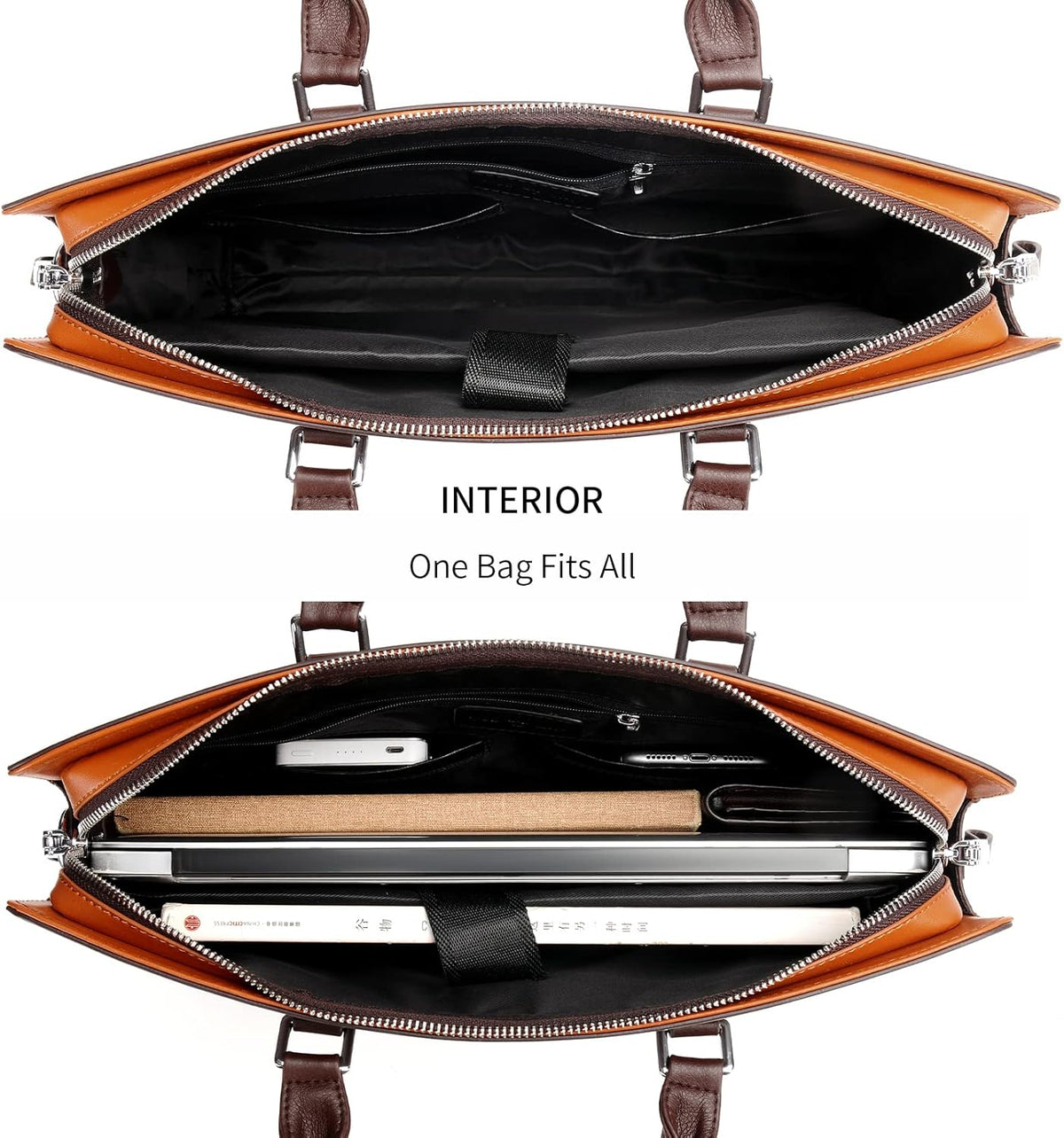 Executive Leather Laptop Bag 15.6-Inch for Work Travel School Office Business Men Women Professionals