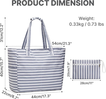 Sac de plage imperméable et anti-sable, cabas de plage pliable avec compartiment pour affaires mouillées, sac de plage extra large pour le voyage