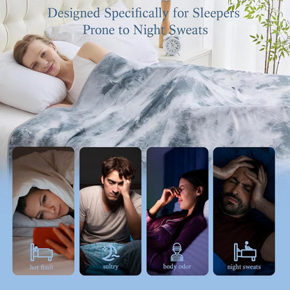 Chill Comfort | Couverture rafraîchissante en tissu thermo-absorbant | Douce et respirante pour un confort tout au long de l'année