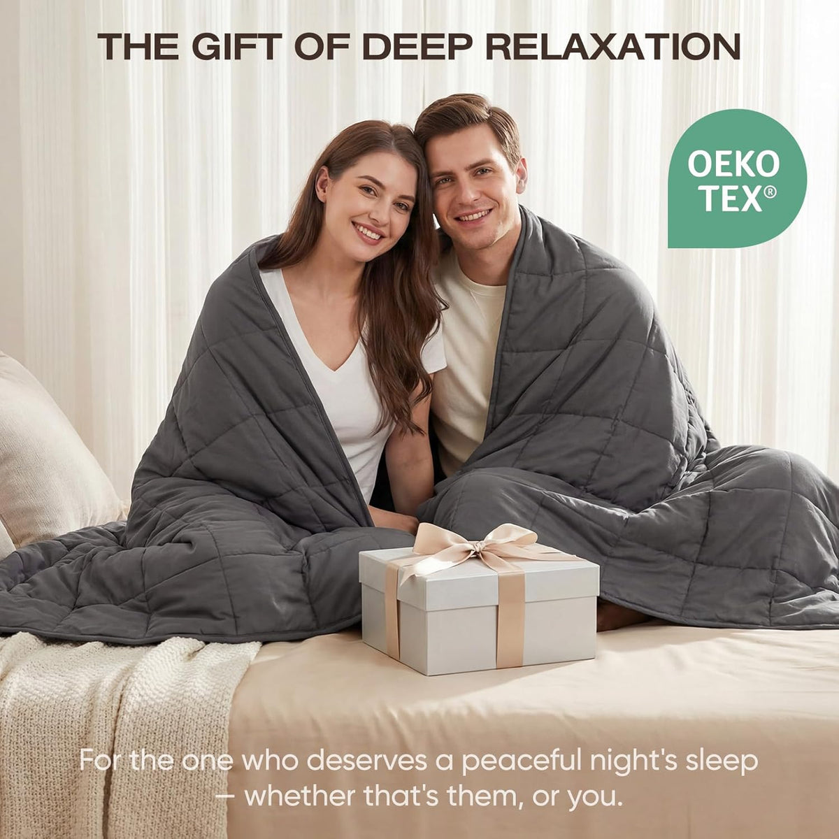 Confort douillet | Couverture lestée rafraîchissante pour adultes avec billes de verre de qualité supérieure | Conception douce et respirante pour la relaxation et la qualité du sommeil
