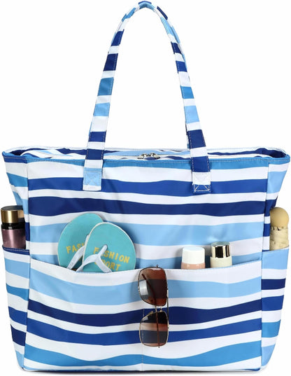 Évasion côtière | Très grand sac de plage imperméable avec compartiment humide | Bagage à main élégant pour les escapades du week-end