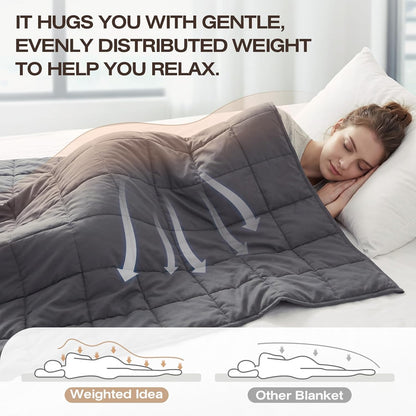 Confort douillet | Couverture lestée rafraîchissante pour adultes avec billes de verre de qualité supérieure | Conception douce et respirante pour la relaxation et la qualité du sommeil