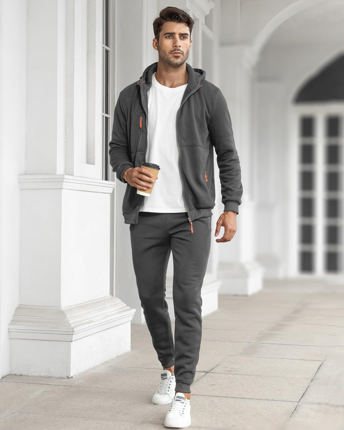Men's Athletic Two-Piece Jogger Set with Pullover and Pants – Lightweight Breathable Tracksuit for Training, Gym & Casual Lounge Wear