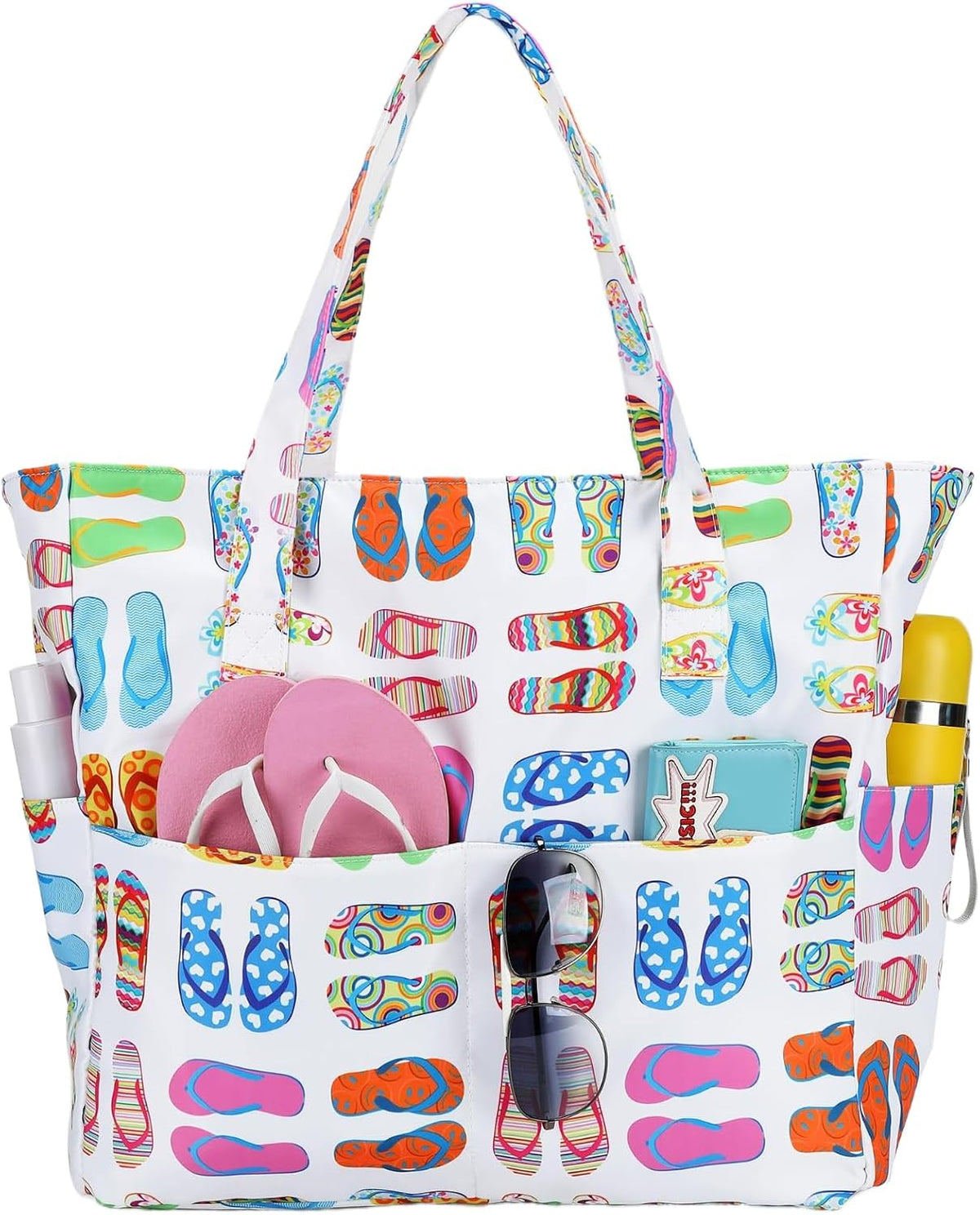Évasion côtière | Très grand sac de plage imperméable avec compartiment humide | Bagage à main élégant pour les escapades du week-end
