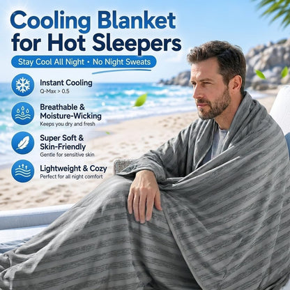 Confort Fraîcheur | Couverture rafraîchissante pour personnes ayant chaud avec technologie Arc-Chill | Jeté d'été léger et respirant pour le voyage et l'extérieur