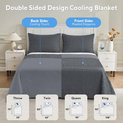 Confort douillet | Couverture rafraîchissante au design réversible | Légère et respirante pour les personnes ayant chaud en dormant