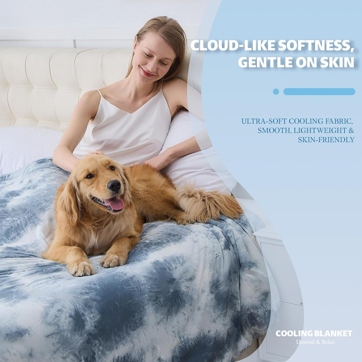 Chill Comfort | Couverture rafraîchissante en tissu thermo-absorbant | Douce et respirante pour un confort tout au long de l'année