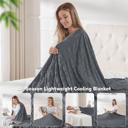 Confort douillet | Couverture rafraîchissante au design réversible | Légère et respirante pour les personnes ayant chaud en dormant