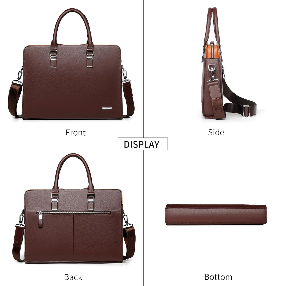 Executive Leather Laptop Bag 15.6-Inch for Work Travel School Office Business Men Women Professionals