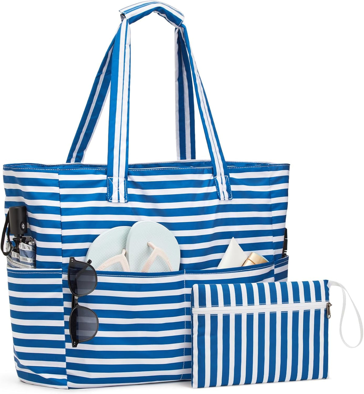 Sac de plage ultime | Grand sac imperméable et anti-sable avec fermeture éclair | Conception pliable pour un rangement et un transport faciles
