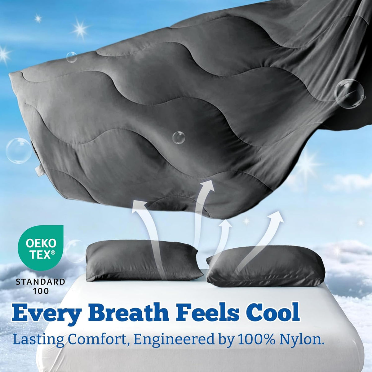 Ensemble de couette rafraîchissante | Couverture rafraîchissante légère avec taies d'oreiller rafraîchissantes | Tissu anti-humidité pour ceux qui ont chaud la nuit