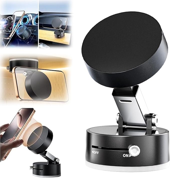 Dashboard Phone Mount with Strong Magnetic Grip & Suction Cup for Car, Office, Travel – Universal Fit for All Smartphones