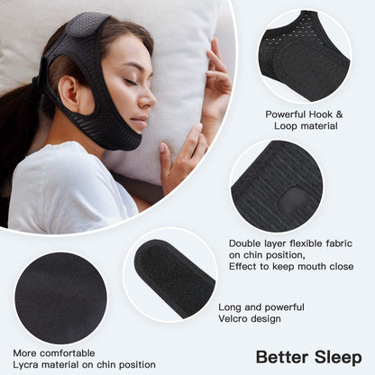 Jaw Support Sleep Band for Mouth Breathing & Nighttime Noise – Adjustable Comfort Strap for Men Women Kids