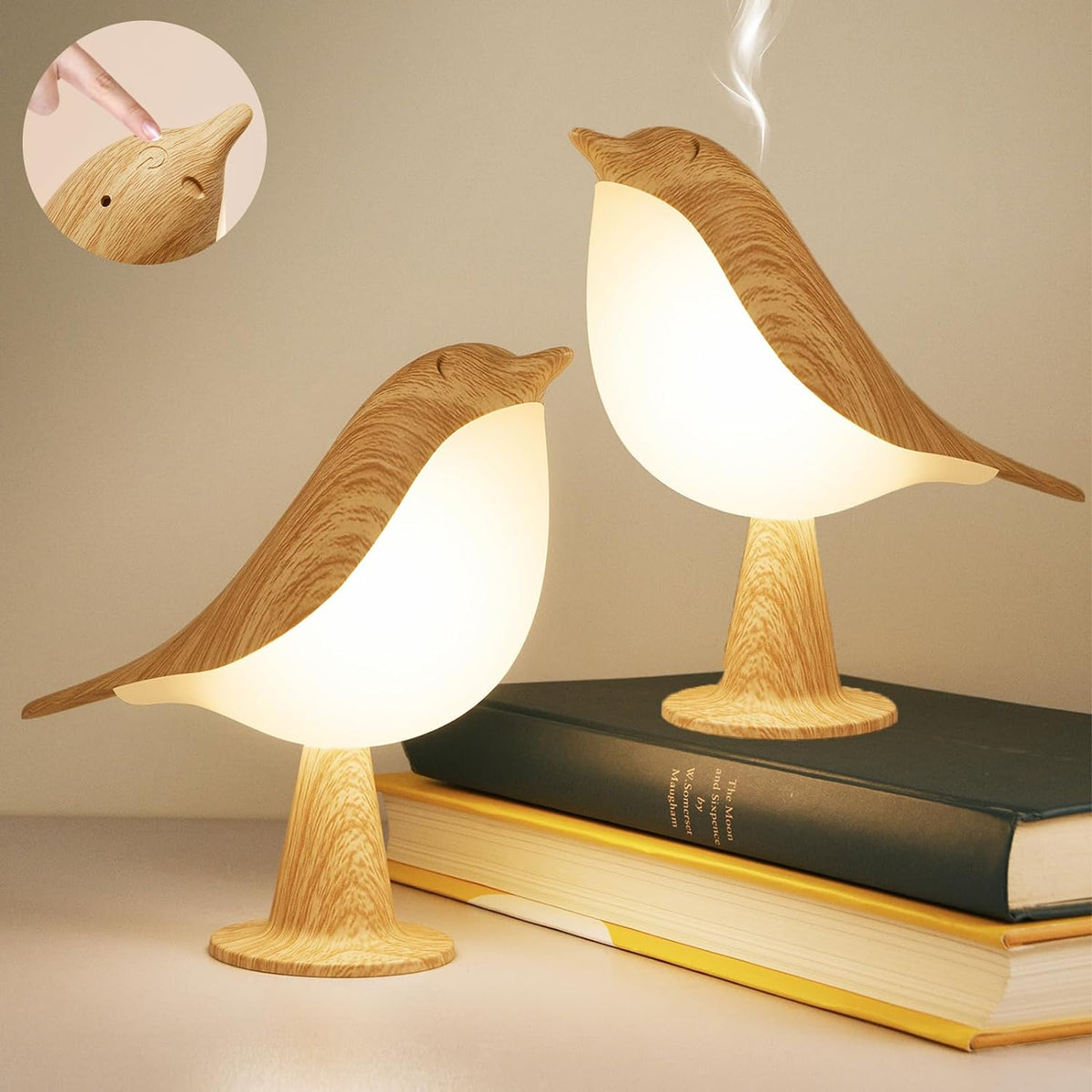 Serenwing – Lampe de nuit tactile sculpturale avec aromathérapie