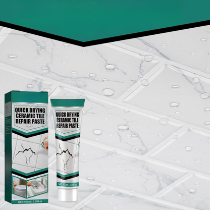 Ceramic Repair Filler 3.5 fl oz Waterproof Surface Restorer for Cracked Porcelain Marble Bathroom Kitchen Floors Walls Indoor Outdoor Finish