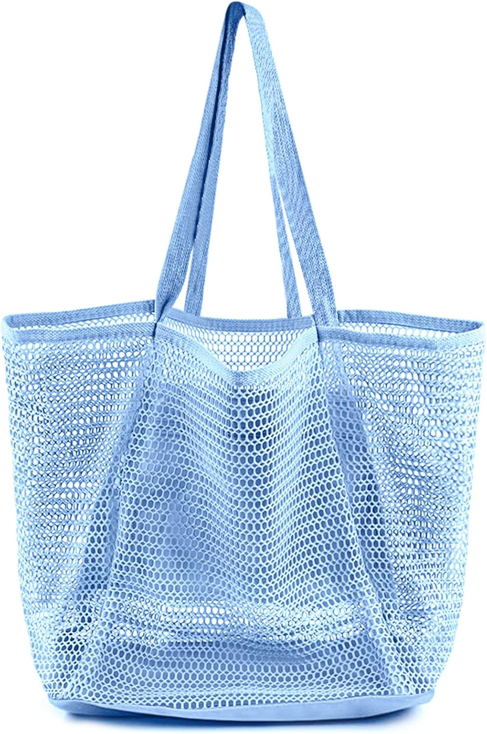 Ambiance estivale | Sac de plage en maille avec grande poche intérieure | Design anti-sable pour un voyage en toute simplicité