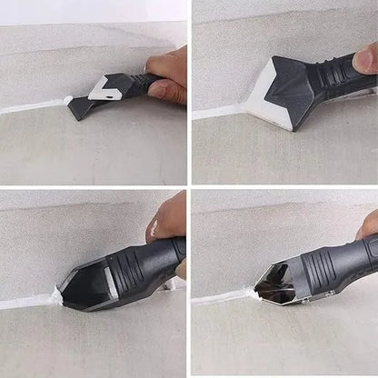 Silicone Caulk Finishing Tool Kit 3-in-1 Scraper Smoother Remover for Bathroom Kitchen Tile Grout Sealing Corner Edge Cleanup Home Repair