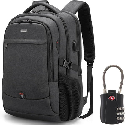 Travel Backpack with USB Charging Port for Laptops up to 17 Inches | Water-Resistant Daypack with Anti-Theft Pocket for Business Work School