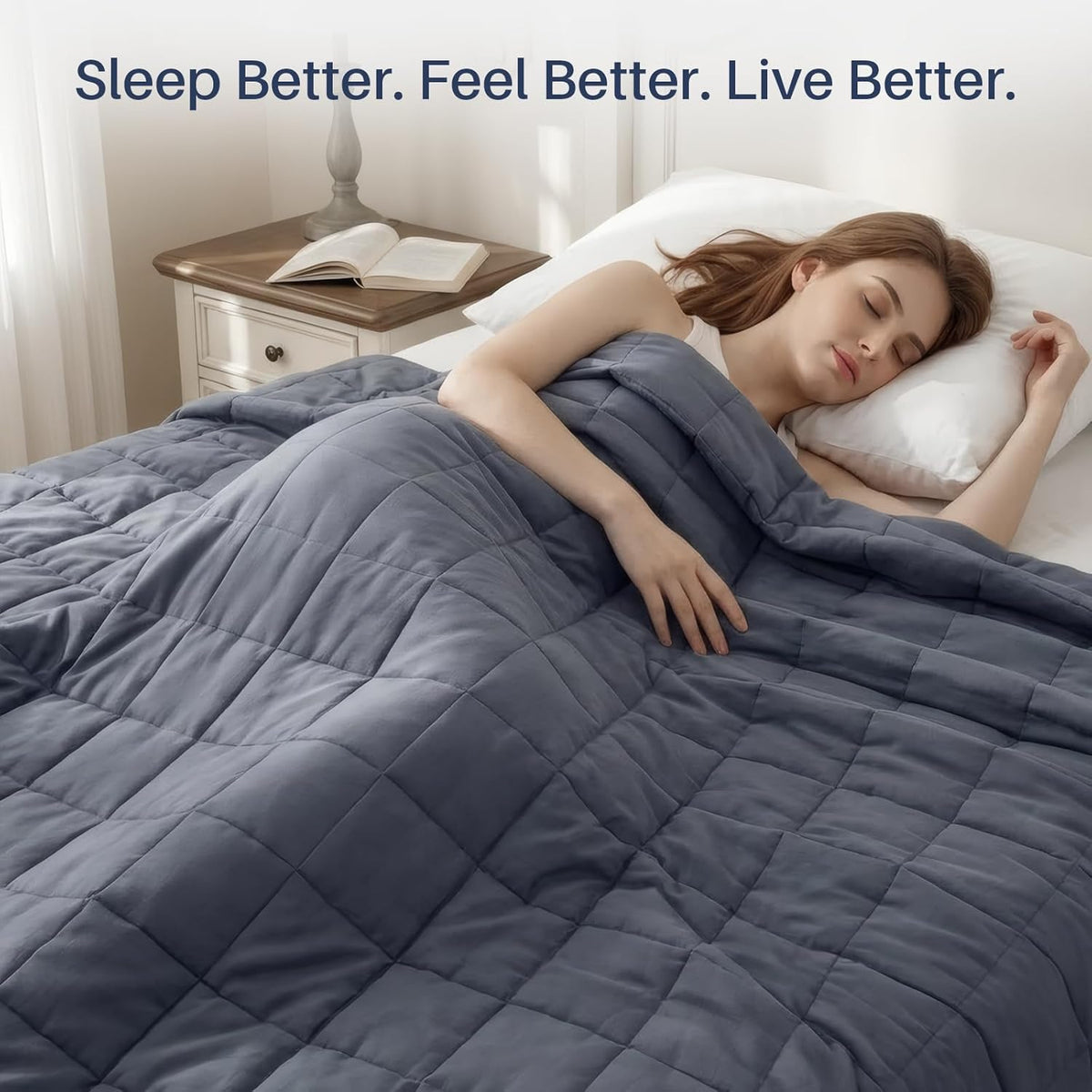 Confort douillet | Couverture lestée pour adultes en tissu rafraîchissant | Design respirant toutes saisons pour une détente absolue
