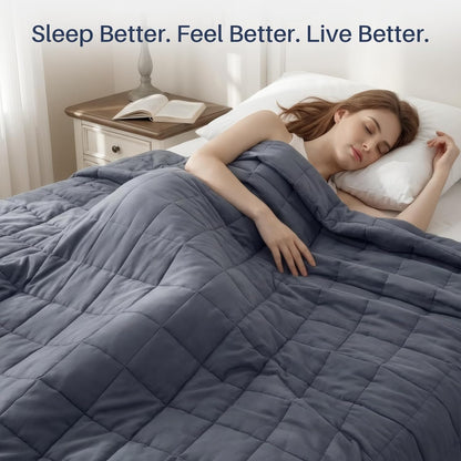 Confort douillet | Couverture lestée pour adultes en tissu rafraîchissant | Design respirant toutes saisons pour une détente absolue