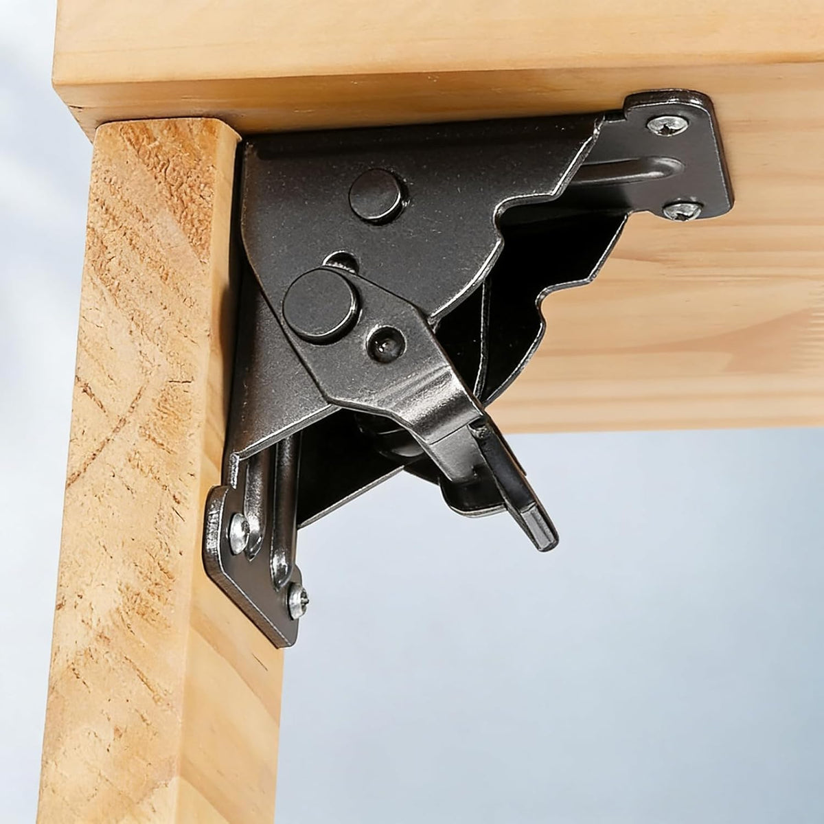 Heavy-Duty Folding Table Bracket Set — Self-Locking Steel Support Legs for Workbenches, RV Furniture, Drop-Leaf Dining Tables, Collapsible B