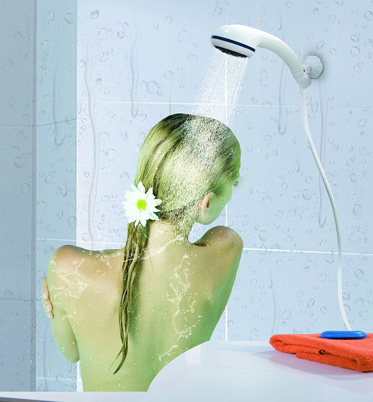 Douche d'extérieur | Douche de camping portable avec batterie rechargeable | Conception légère pour une utilisation facile