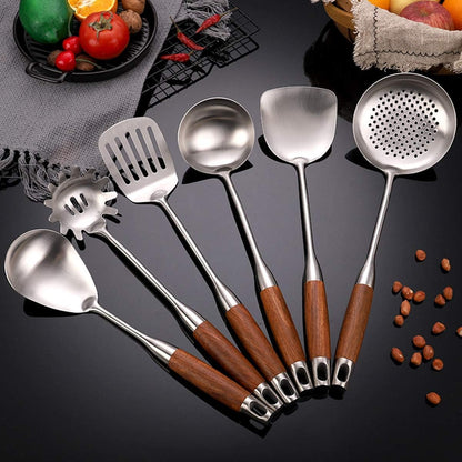 Kitchen Utensil Set, Stainless Steel Cooking Utensils Set with Ergonomic Handles, Kitchen Tools and Tongs for Cooking