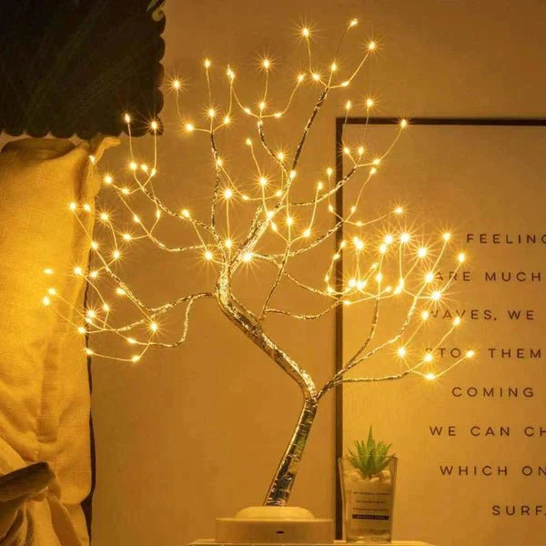Branch Light Sculpture 16-Inch Cordless Bedside Accent Battery Operated Touch Sensor Glow Art for Nightstand Mantel Shelf Decor