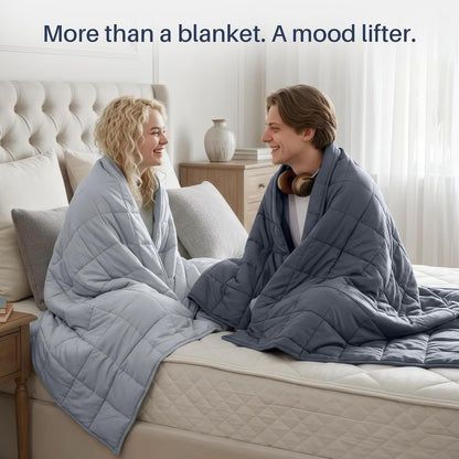 Confort douillet | Couverture lestée pour adultes en tissu rafraîchissant | Design respirant toutes saisons pour une détente absolue